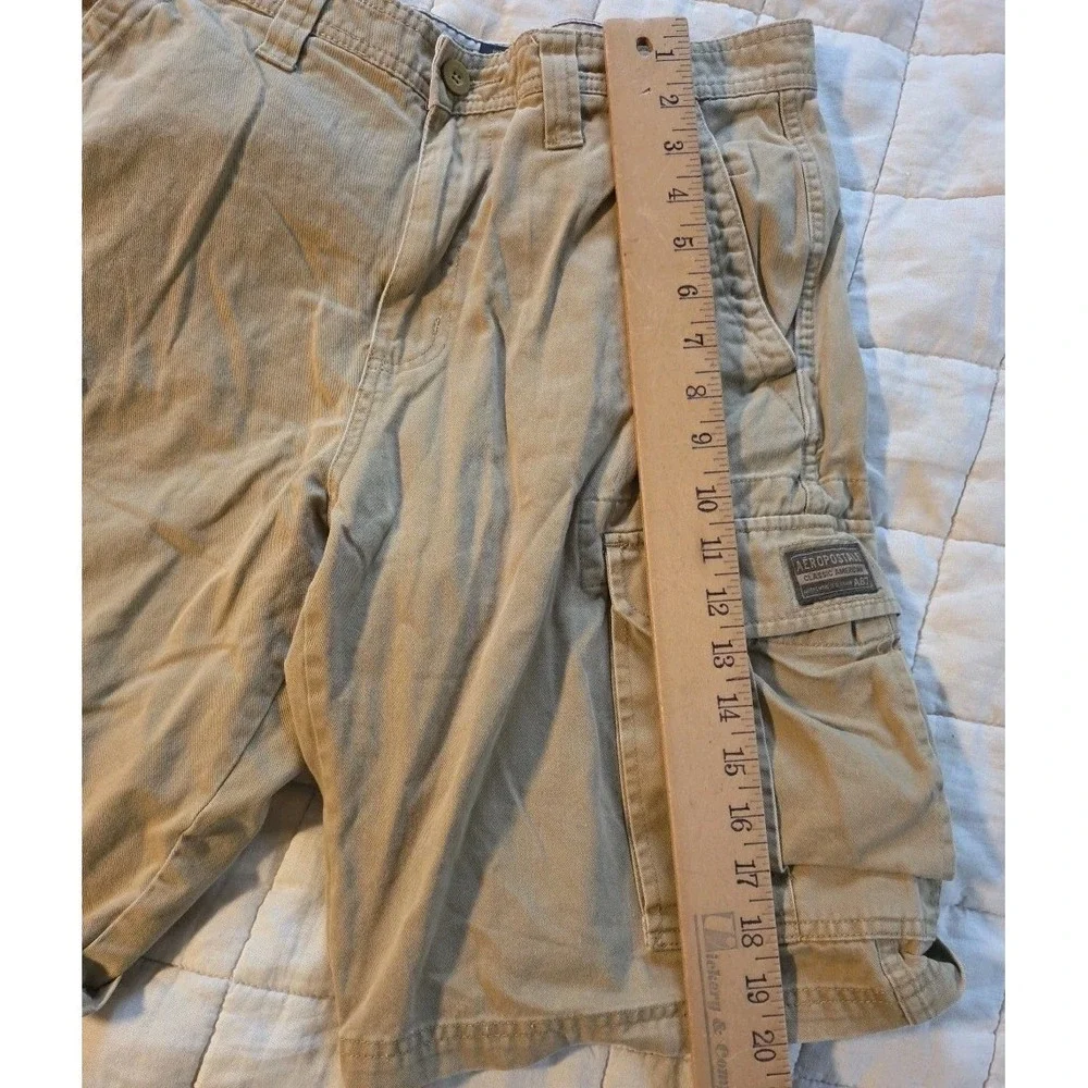 VTG Y2K Aeropostale Heavyweight Cargo Shorts Skater Paratrooper‎ Mens 29 Tan